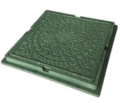 Люк полимерно-песчаный квадратный 1т ЗЕЛЕНЫЙ