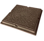 Люк полимерно-песчаный квадратный 1т КОРИЧНЕВЫЙ