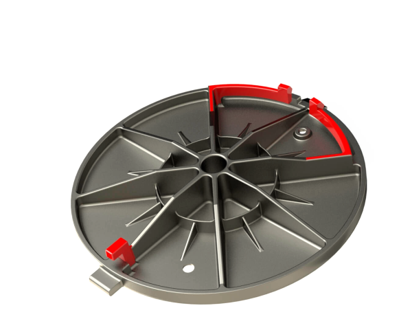 Люк чугунный тяжелый С250 тип Т круглый с фиксатором и запорным устройством