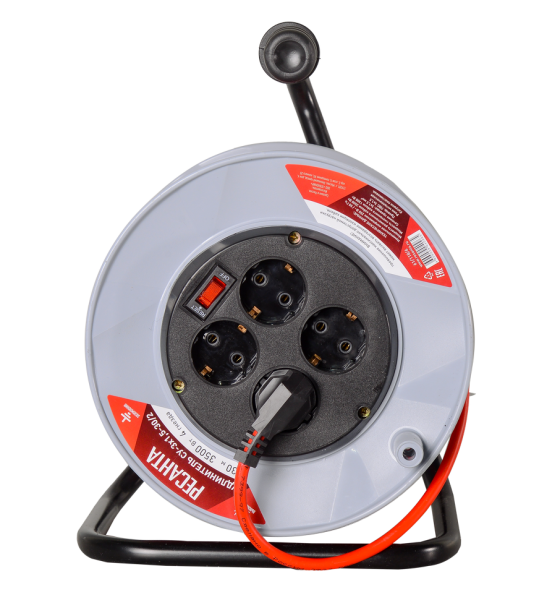 Удлинитель силовой на катушке Ресанта СУ-3х1,5-30/2 (с выкл., 4 розетки)